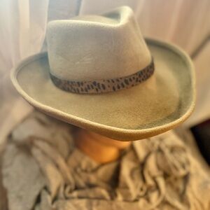 Eric Javits Tan Fedora with Leopard Accent